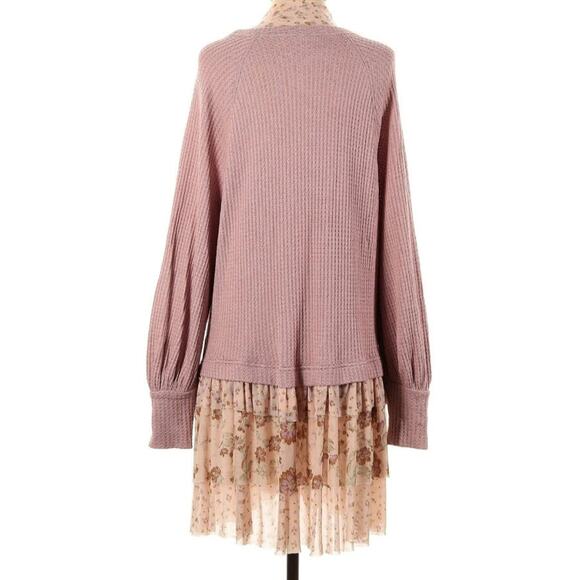 Free People Opposites Attract Floral Mesh Sweater Dress - Picture 3 of 4